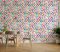 Multicolor geometric dot wallpaper for playful decor

