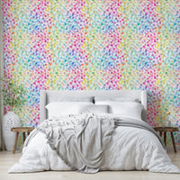 Multicolor geometric wallpaper for fun interiors

