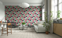 Contemporary wallpaper with dripping multicolor dots

