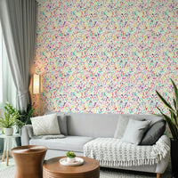 Paint splatter wallpaper with multicolored blotches

