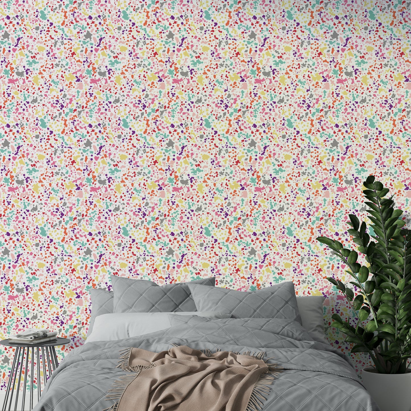 Abstract multicolor dots wallpaper with ink effect

