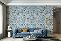 Multicolor Japanese wave pattern wallpaper for walls

