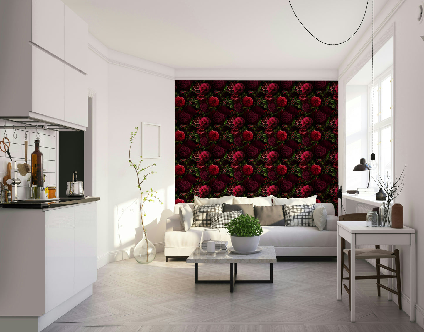 Nocturne floral wallpaper for cozy rooms


