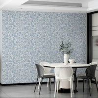 Elegant blue flowers wallpaper in soft tones

