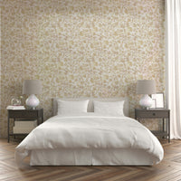 Nature-inspired wallpaper with golden blossoms

