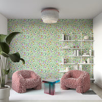 Romantic wallpaper featuring swans and blossoms

