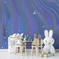 Flowing night sky wall pattern

