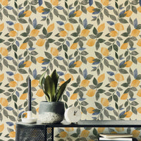 Blue and green lemon mural

