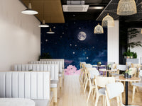 Moon and clouds wall mural

