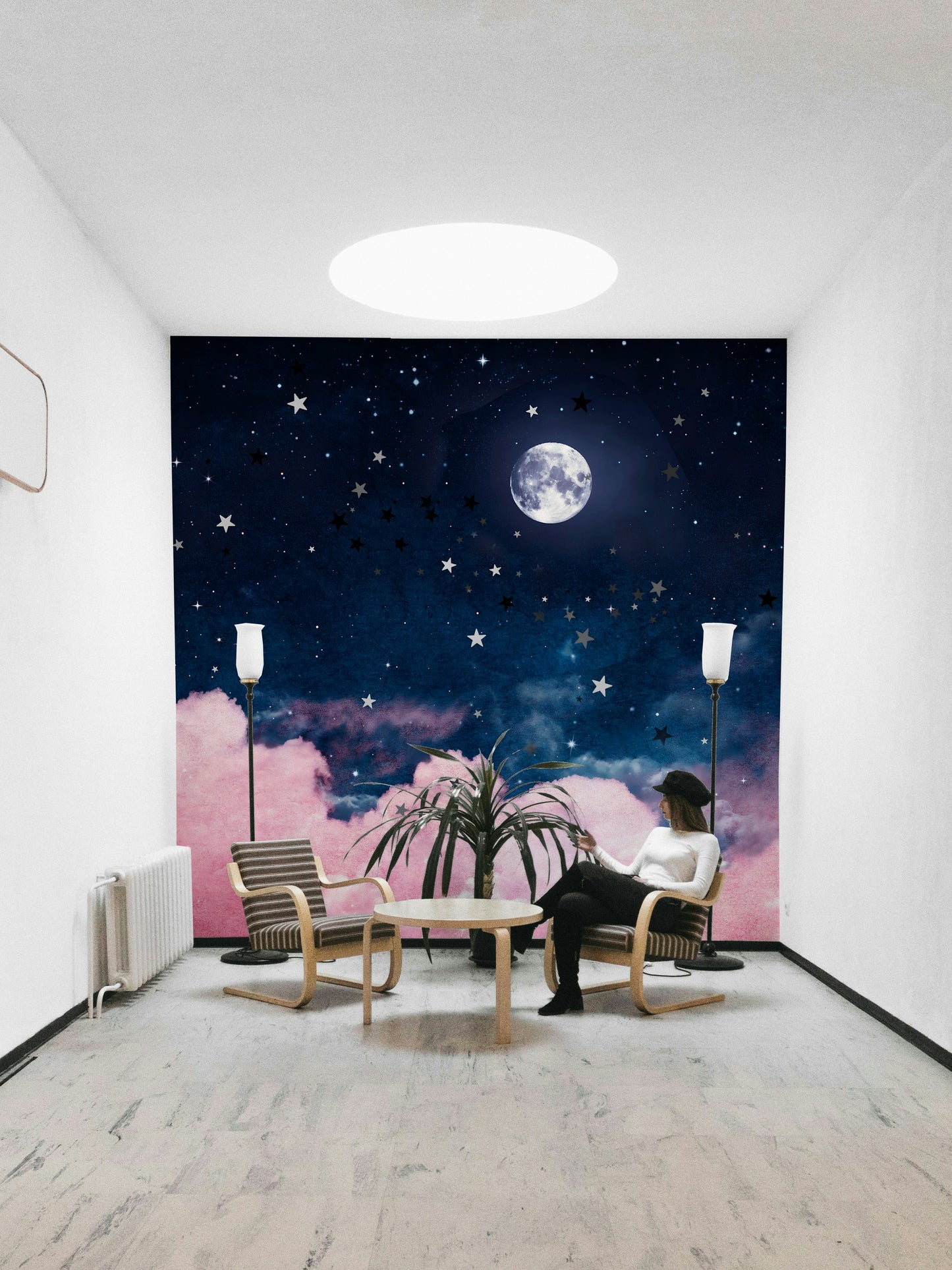 Celestial nursery wall design

