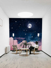 Celestial nursery wall design

