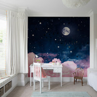 Sweet moon mural for bedroom


