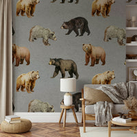 Bear illustration wallpaper for walls


