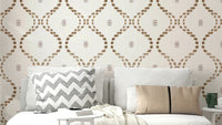 Light-toned Whispered Trails wallpaper on bedroom wall

