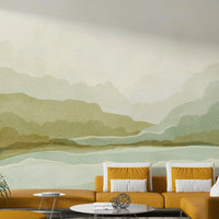 Misty Mountain Majesty mural for tranquil living spaces

