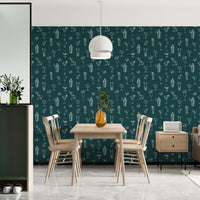 The Cocktail Canvas wallpaper with shaker and glass designs

