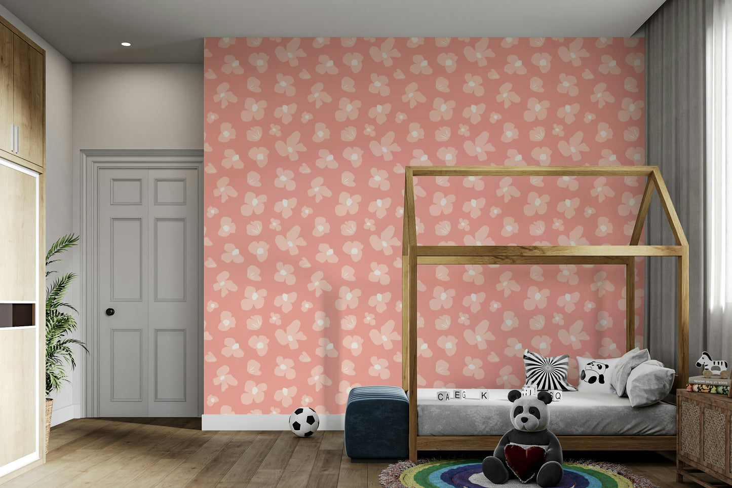 Soft and romantic blush pink bloom wallpaper

