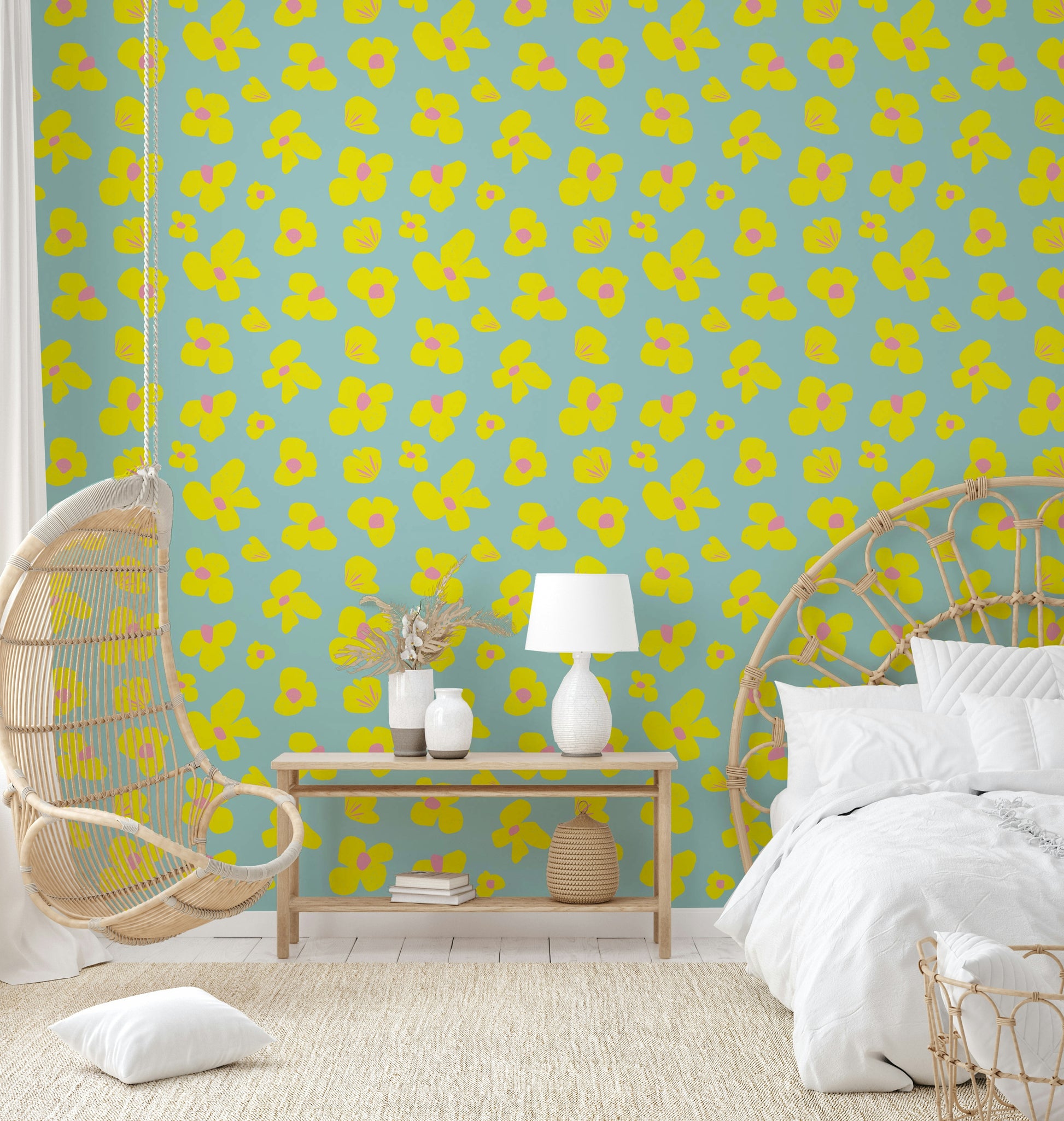 Sunshine Daisies wallpaper for bedrooms and nurseries

