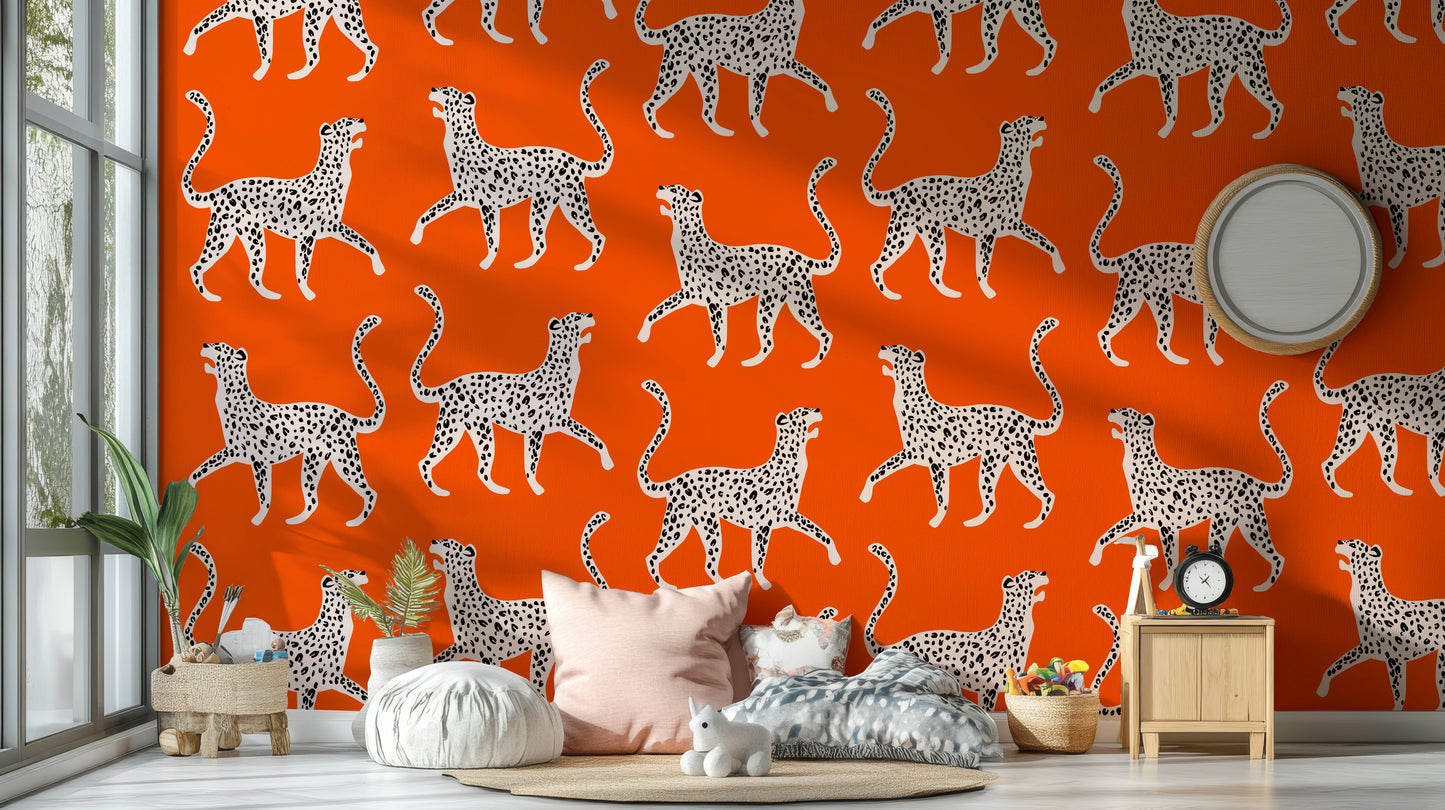 Bold cheetah pattern wallpaper for walls

