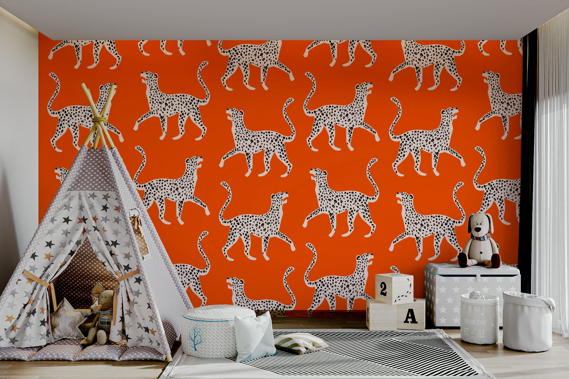 Chic wall design featuring cheetah spots

