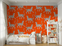Fashion-inspired cheetah mural for living rooms

