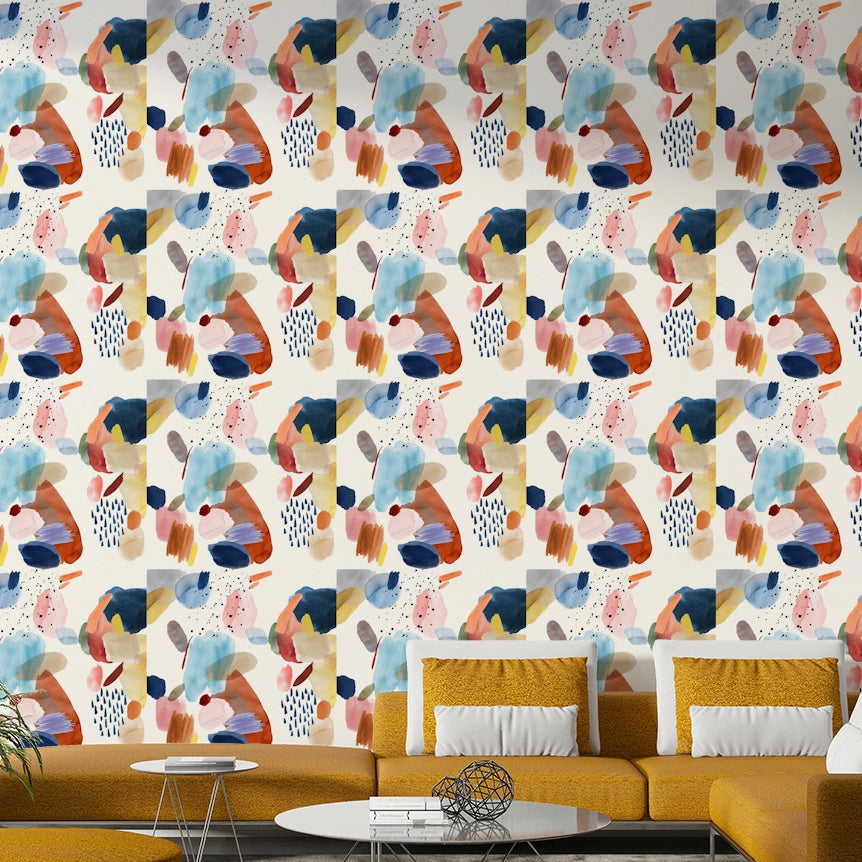 Mineral stone-inspired abstract wallpaper for office walls

