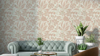 Dusty Rose Botanical wallpaper with soft floral patterns

