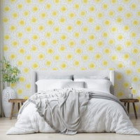 Bright and cute sun wallpaper for kids’ room


