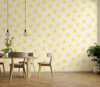 Smiley sun wallpaper pattern for Scandinavian nursery

