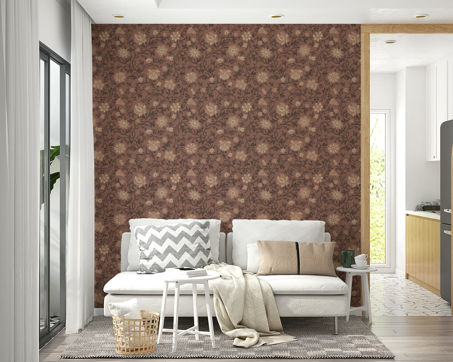 Textured brown wallpaper perfect for warm interiors

