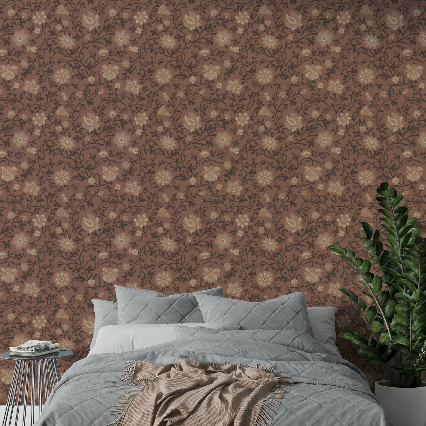 Elegant wallpaper in rich brown tones for modern decor

