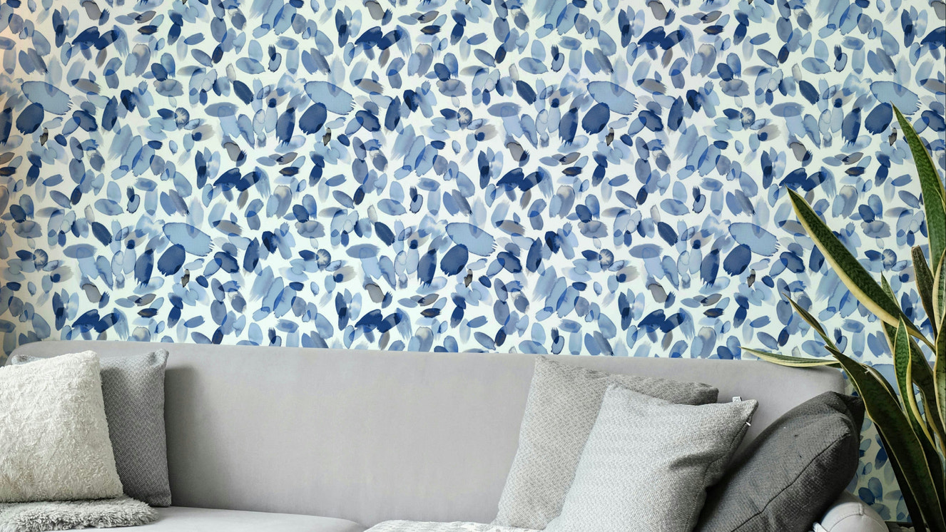 Soft petal watercolor wallpaper for modern interiors

