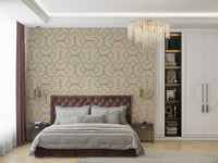 Elegant fan motif wallpaper in soft whimsical design

