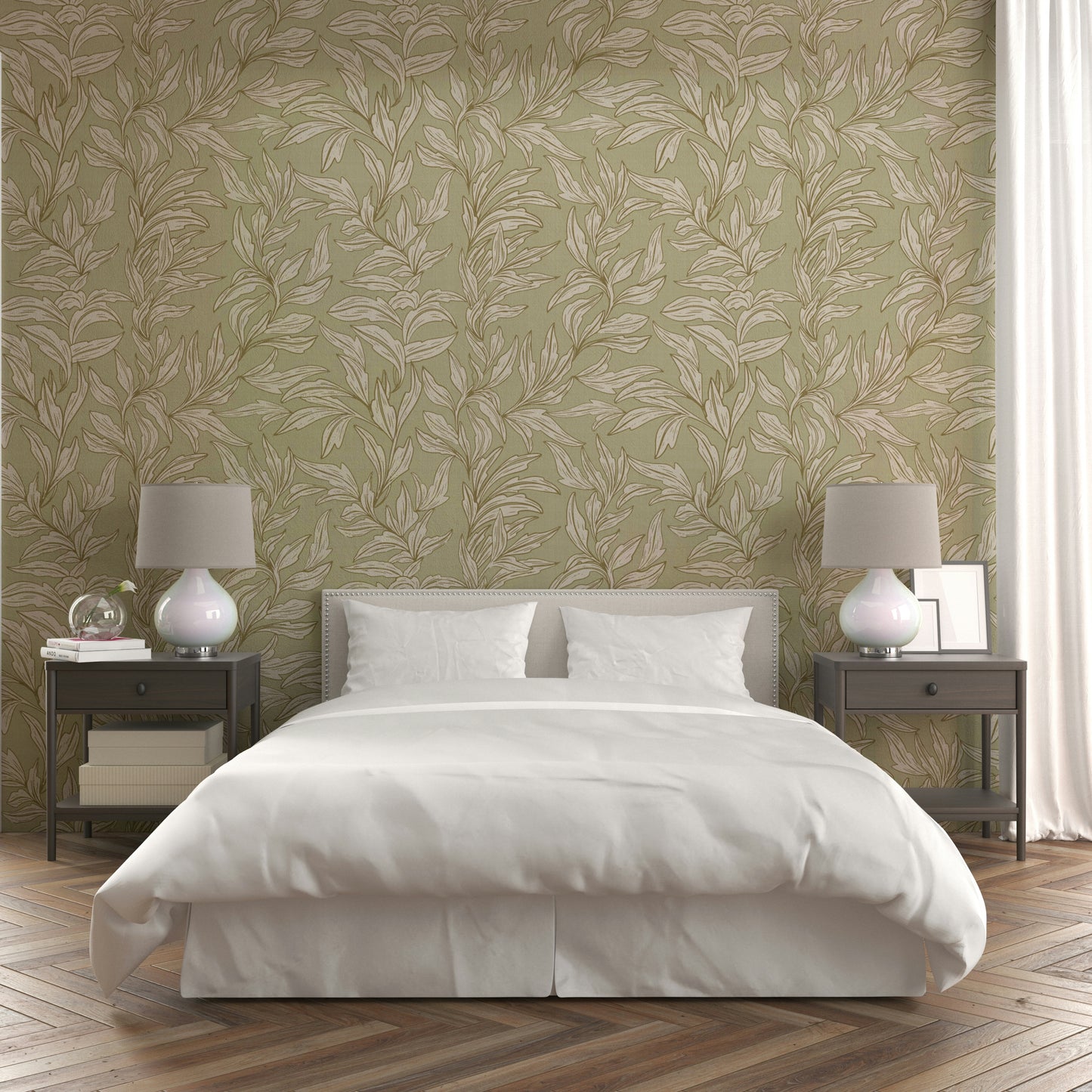 Subtle green wallpaper design for nature lovers

