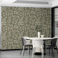 Decorative wallpaper with fun leaf illustrations

