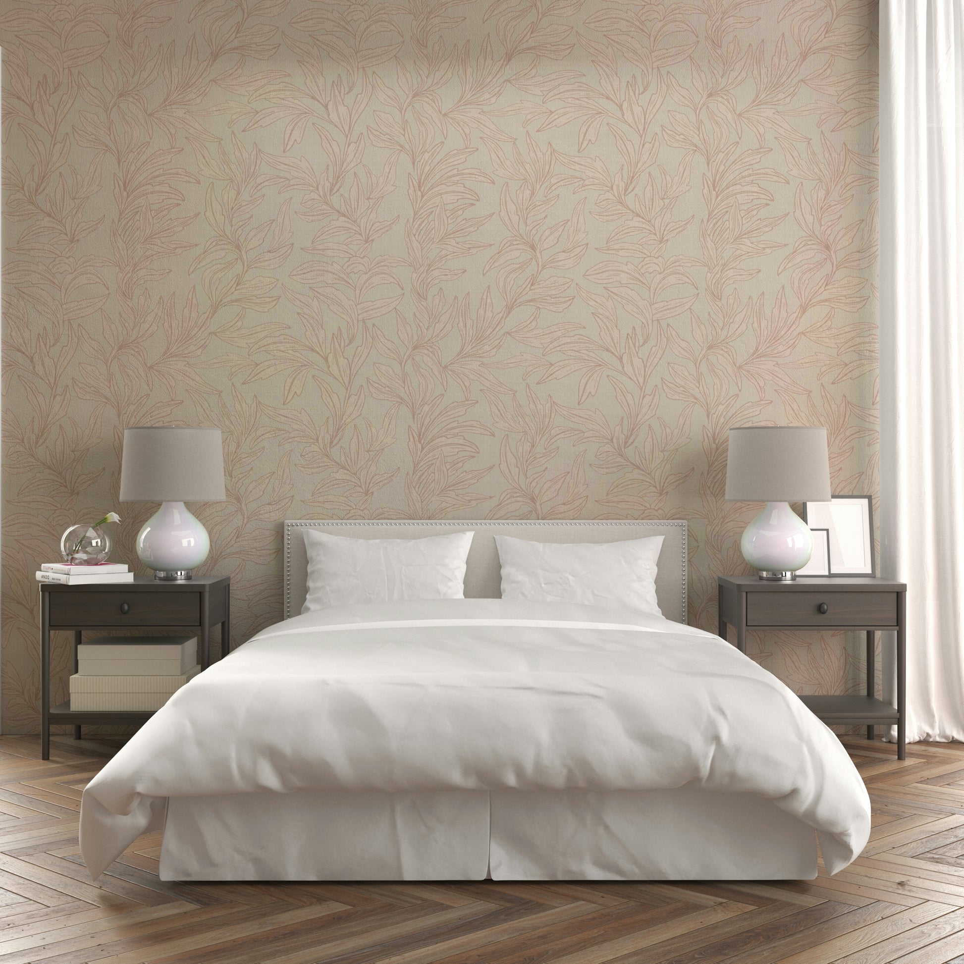 Delicate rose leaves wallpaper for walls

