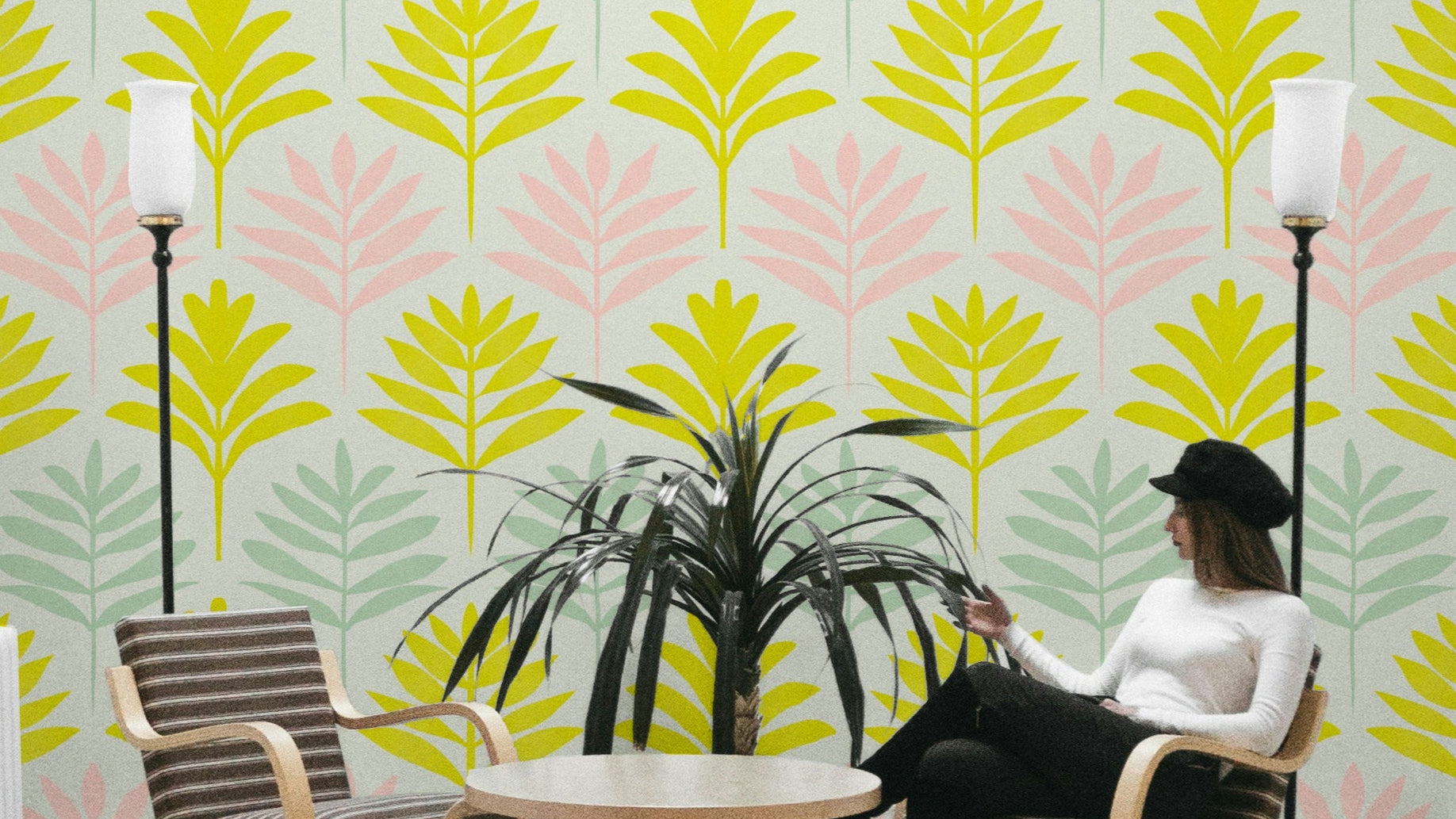 Pastel paradise wallpaper in soft dreamy hues

