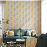 Soft pastel wall pattern with paisley style

