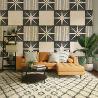 Mid-century inspired starburst wallpaper design

