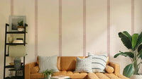 Boho golden stripes wallpaper with beige and mauve tones

