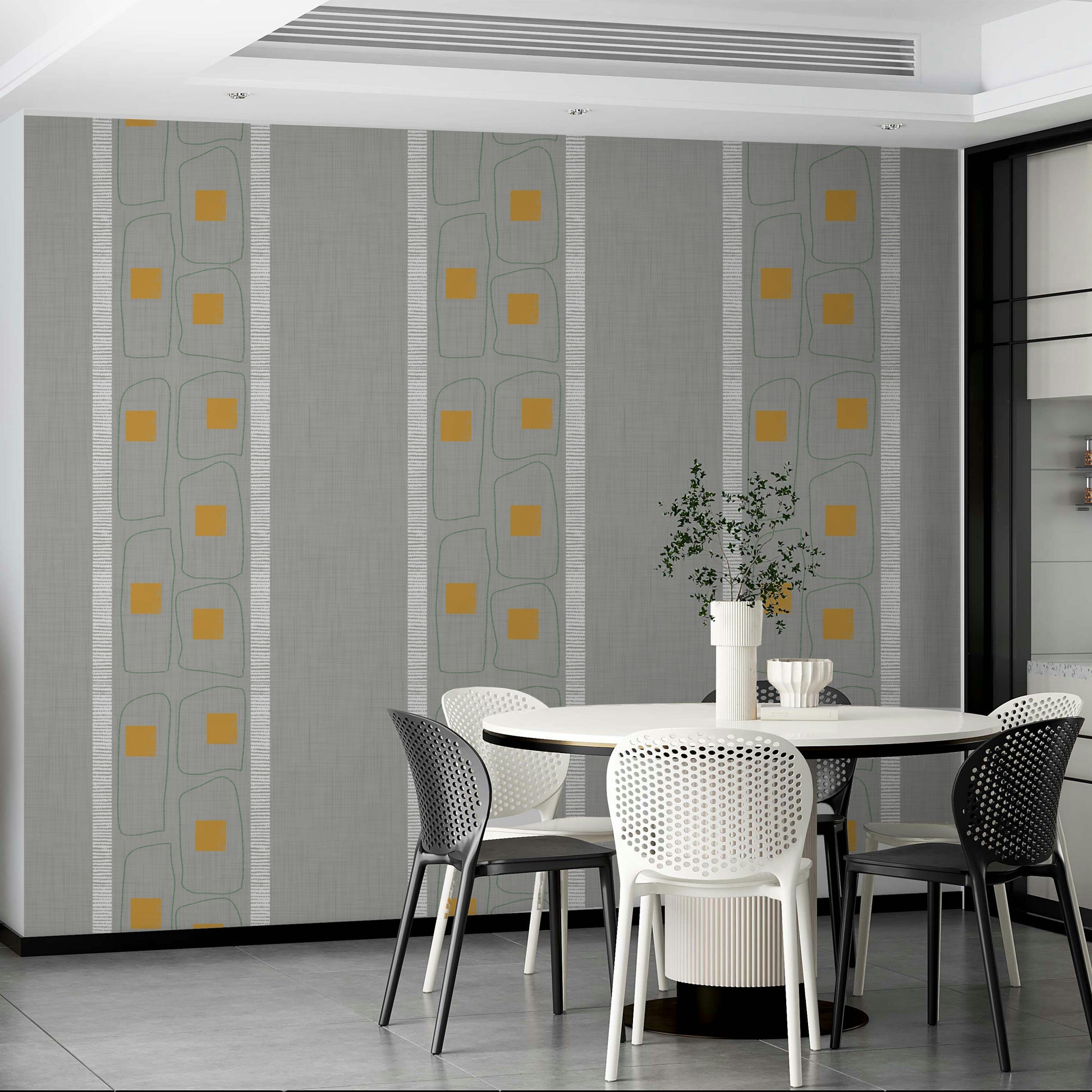 Simple soft frame lines in Japandi wallpaper


