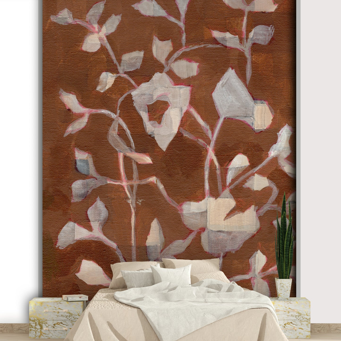 Warm floral wallpaper for walls

