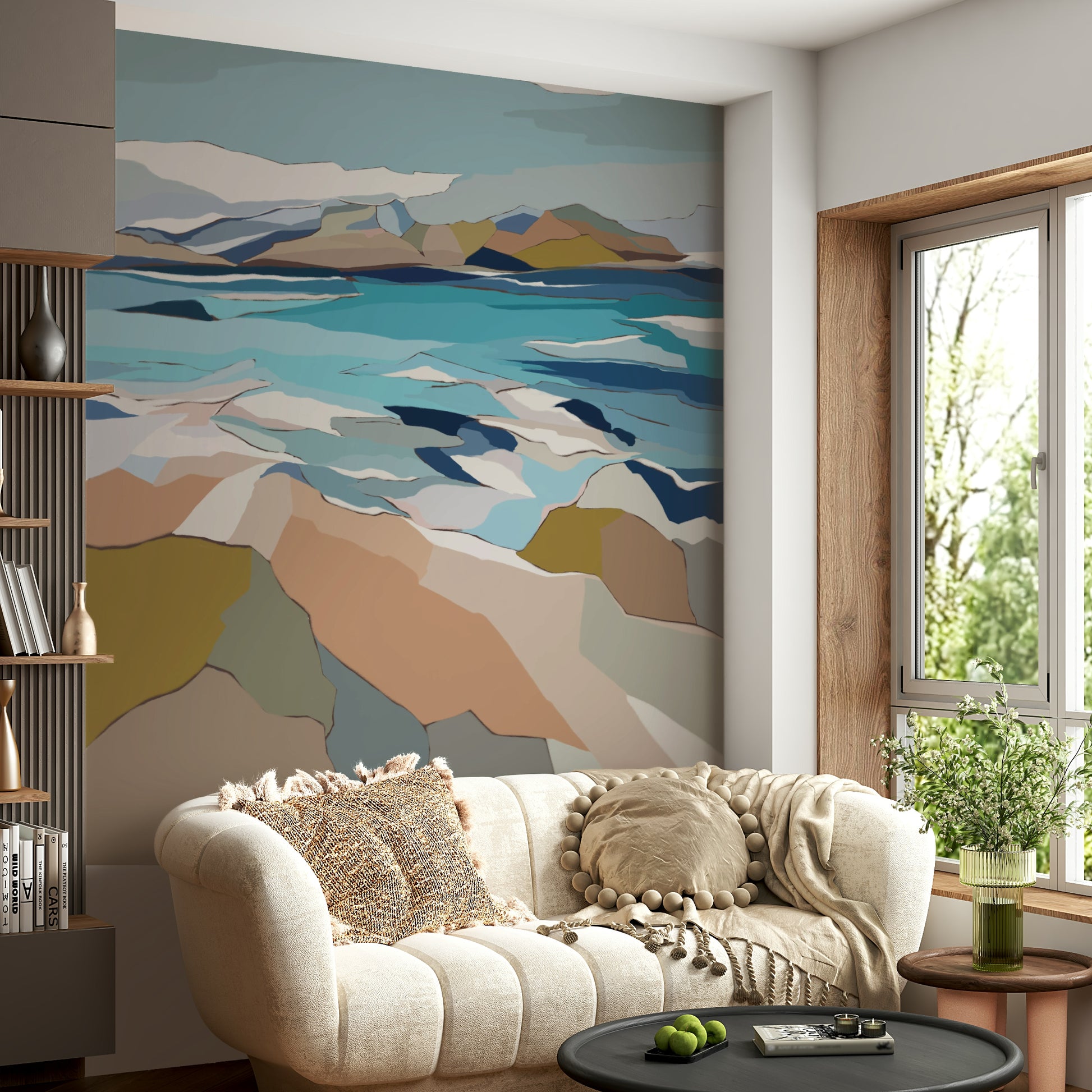 Bedroom ocean-inspired mural

