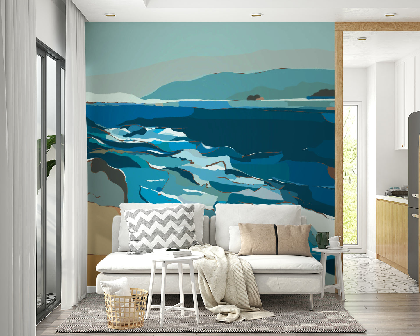 Calming abstract wall mural

