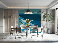 Easy install blue mural

