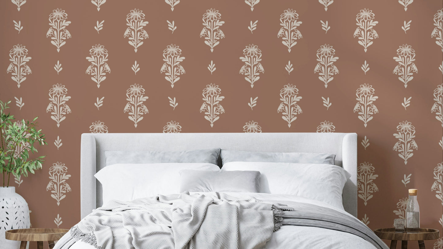 Subtle Terracotta Floral wallpaper

