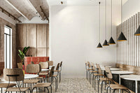 Close-up of Opal Mirage terrazzo wallpaper detailing soft colors

