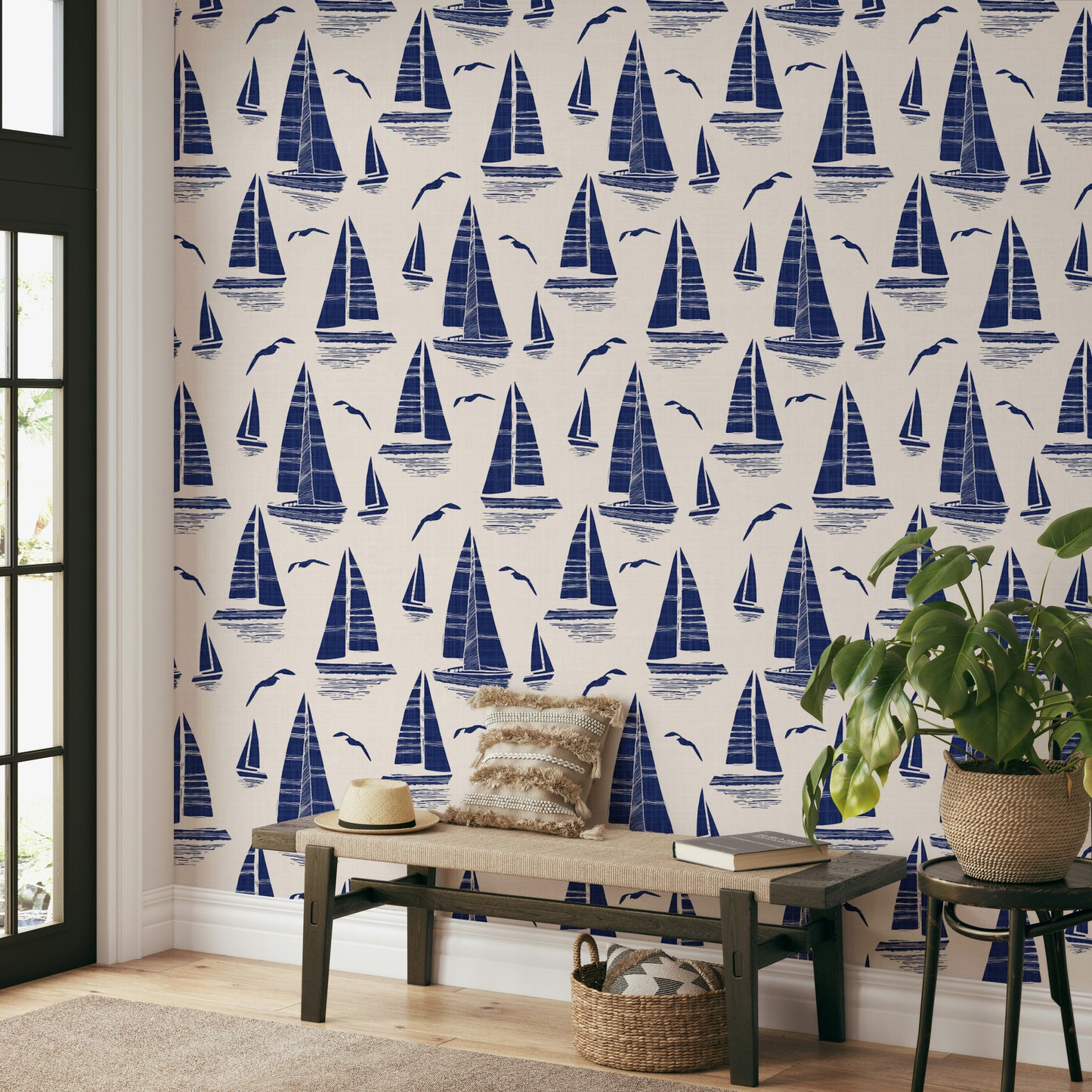 Classic marine wallpaper design

