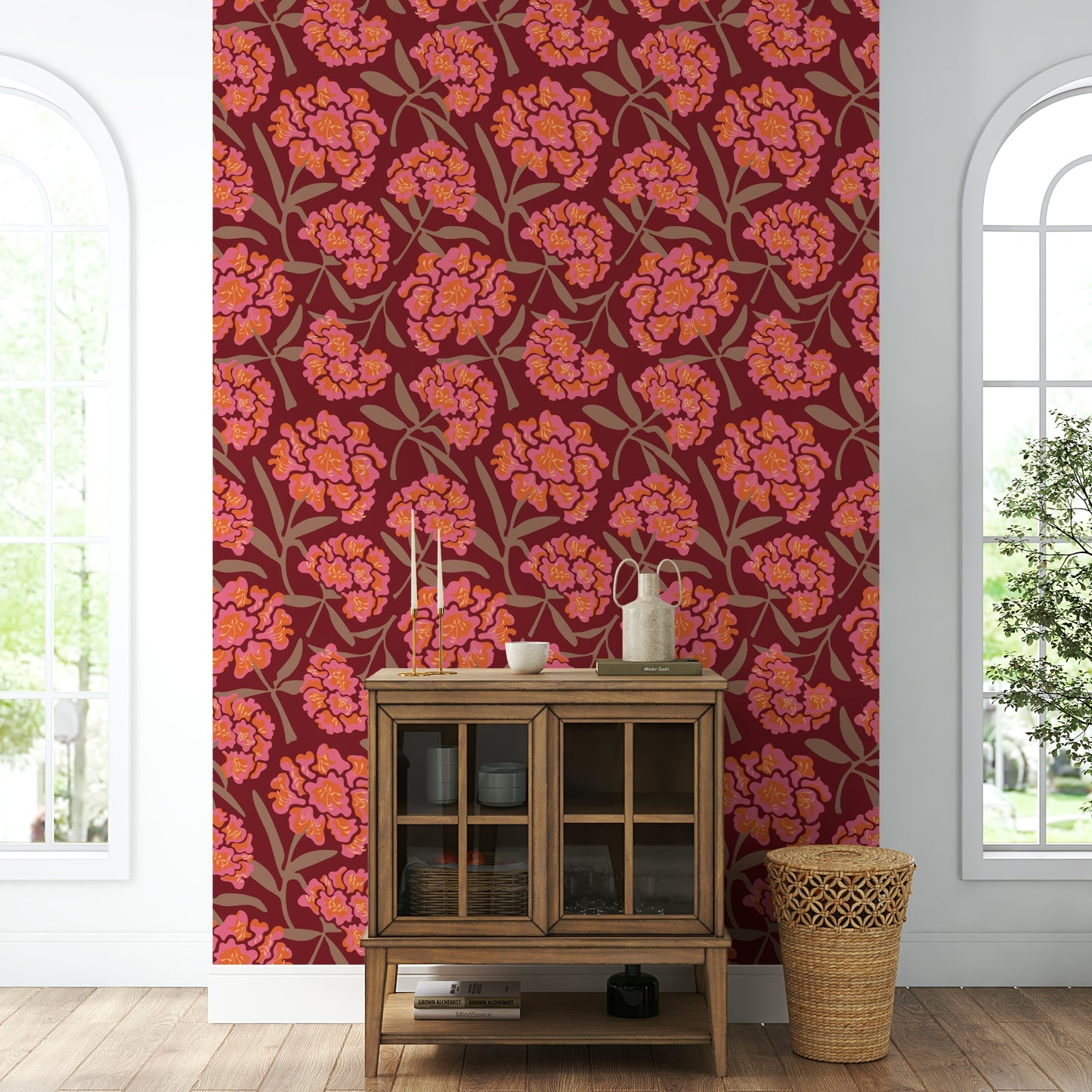 Vintage floral wallpaper design

