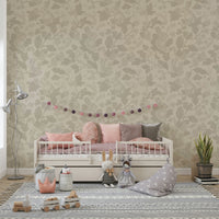 Solid beige mural wallpaper for timeless design

